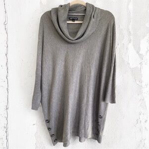 Cable & Gauge Gray Cowl Neck Sweater – Size Large